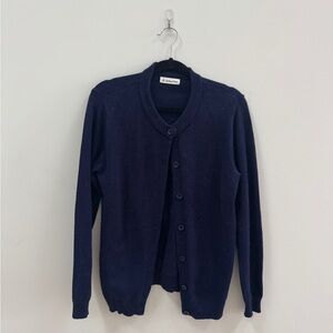 Button Up Navy Cardigan Sweater